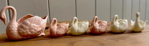 Set cigno vintage Lenox - porcellana rosa - metà secolo 1 Lg 5 piccolo come nuovo - Foto 1 di 15