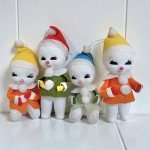 Weihnachten Schneebaby beflockt Ornament Japan Menge 4 Schneebaby Vintage 5" Snowbabys - Bild 1 von 10