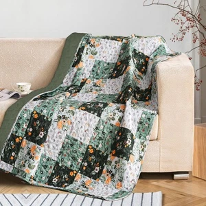 Exclusivo Mezcla Microfiber Boho Patchwork Pattern Quilted Throw Blanket for - Picture 1 of 6