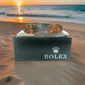 New Stunning Boxed Rolex Gold Cufflinks with outer sleeve. Very rare design. - Picture 1 of 17