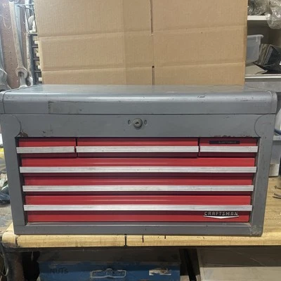 Vintage 1970's Craftsman 6-Drawer Top Chest Mechanic's Steel Tool Box No Key - Image 1 of 4