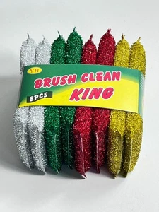 8 Pcs Multi Colored Dish Washing Pad Sponge Scourer Brush Clean Free Shipping - Picture 1 of 7