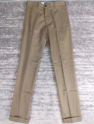 Pantalones para hombre Lands' End 30 marrón ajuste a medida sin hierro chinos 30x34 con puños Foto 1 de 4