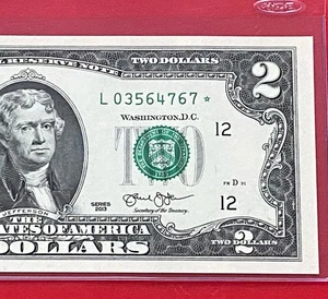 2013 STAR NOTE $2 TWO DOLLAR BILL (SAN FRANCISCO L ) UNCIRCULATED - Picture 1 of 3