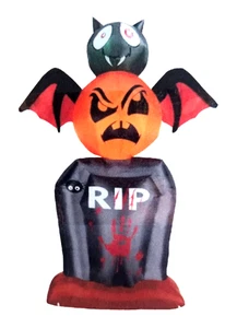 7 FT Halloween Inflatable Tombstone Pumpkin Bat LED Air Blow Up Outdoor Decor - Picture 1 of 3