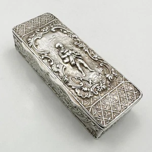 VICTORIAN REPOUSSE TRINKET BOX STERLING SILVER CHESTER 1898 NATHAN & HAYES - Picture 1 of 12