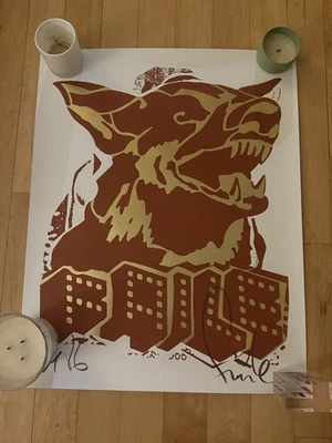 Impresión firmada por perro rojo FAILE Foto 1 de 3