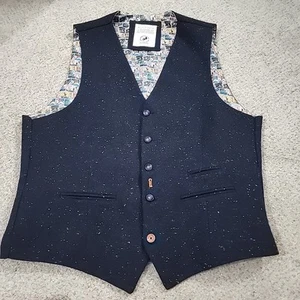 A Fish Named Fred Mens Sand Linen Waistcoat Vest Size EU56 (M6) - Picture 1 of 12