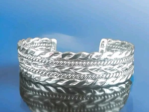 Erick's Sterling Braided Silver Cuff Bracelet Taxco.925  - Picture 1 of 11