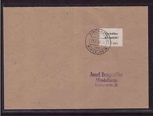 Deutsche Lokalausgaben Mindelheim 1 w Brief, Bogenecke sauber gestempelt (21394) - Bild 1 von 1