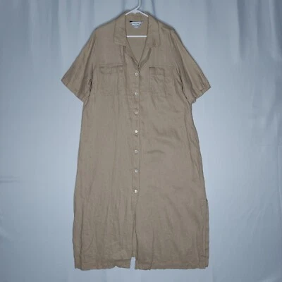 Maxi Camisa-Vestido Marina Rinaldi Lino Botón Completo 22 Tranquilo Diseñador de Lujo Foto 1 de 4