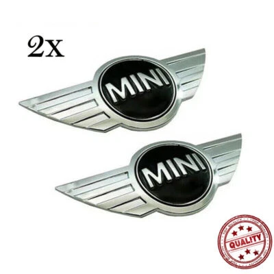 2x Original Mini Cromo Metal Logo Cooper R50 R55 R56 R57 R58 R59 Emblema NUEVO Foto 1 de 4