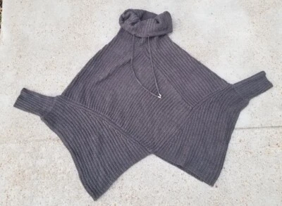 Neiman Marcus Womens Turtle-Neck Acrylic Shawl Sweater Brown Size Medium/Large  - Image 1 of 4