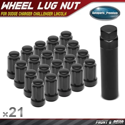 21Pcs 1/2 in-20 Front & Rear Wheel Lug Nut for Dodge Charger Challenger Lincoln - Image 1 of 4