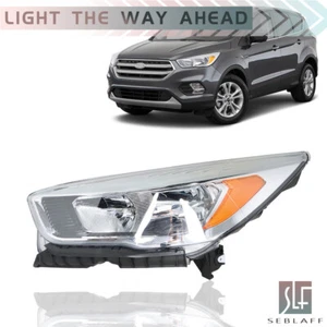 For Ford Escape 2017-2019 Halogen w/o LED Accent Chrome Headlight Headlamp Left - Picture 1 of 17
