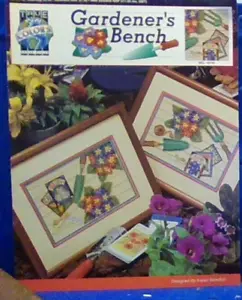 True Colors Garden Bench Cross Stitch Patterns Charts Leaflet Seeds Spade - Picture 1 of 1