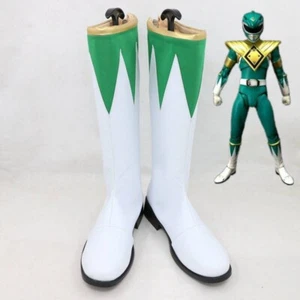 IN STOCK Dr. Thomas Tommy Oliver Green Ranger Cosplay Shoes Boots - Picture 1 of 3