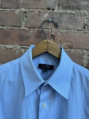 Camisa Hombre Calvin Klein Collection, Talla 40 Slim, Algodón Azul/Blanco, Italia Foto 1 de 4