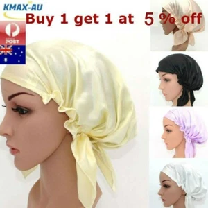 Pure Silk Womens Sleep Cap Hat Wrap Hot Hair Care Elastic Sleeping Bonnet Night - Picture 1 of 9