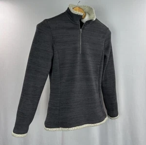 Kuhl Alfpaca 1/4 Zip Sherpa Sweater Womens Large Pullover Fleece Gray Jacket - Picture 1 of 12