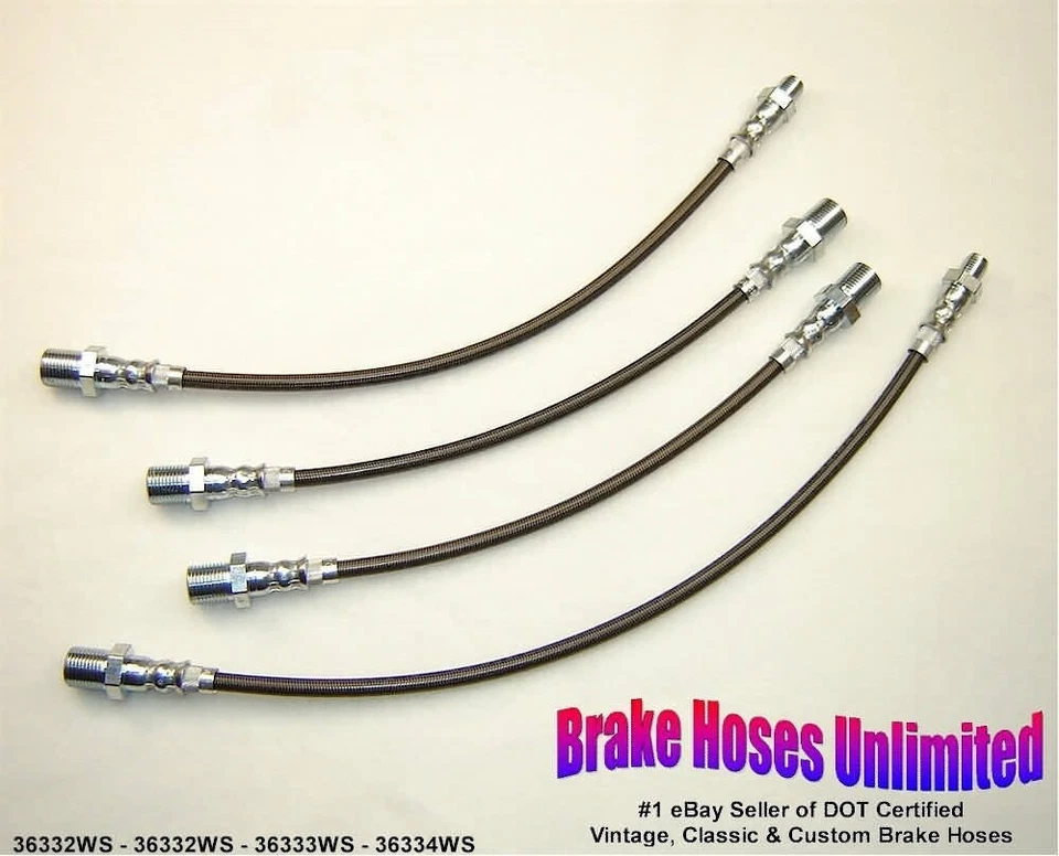 STAINLESS BRAKE HOSE SET International Harvester Scout 4x4, 1961 1962 1963 - Image 1 of 1