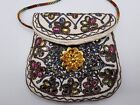 Vintage Boho Bag Small Beaded Embellished With Beaded   Flowers Stunning