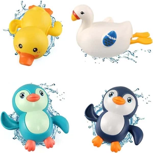 Kids Bath Toys 4pc Bathroom Float Toys Set Baby Wind Up Bath Toys - BPA Free - Picture 1 of 7