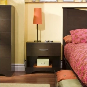 South Shore Back Bay Nightstand in Dark Chocolate - Picture 1 of 2