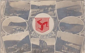 Heraldic Embossed Multiview, ISLE OF MAN, Raphael Tuck & Sons Ltd RP - Picture 1 of 1
