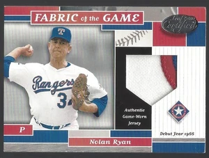 Parche usado usado Nolan Ryan 2002 certificado hoja tela del juego usado/66 3 clr - Imagen 1 de 2
