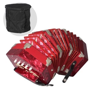 Concertina Akkordeon 20 Tasten Anglo Stil Musikinstrument mit Tragetasche MFHJ - Bild 1 von 12
