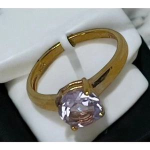 Victoria Townsend 18K Gold Vermeil Ring Faux Amethyst (Size 6) Chic Trendy Style - Picture 1 of 12