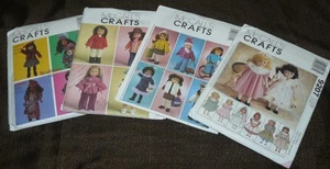Lot of 4 McCalls Crafts 18" Doll Clothing Sewing Patterns - Picture 1 of 3