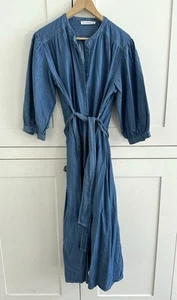 GORGEOUS RAE FEATHER 100% COTTON DENIM MIDI MAXI SHIRT DRESS M UK 10-12 RRP £175 - Picture 1 of 10
