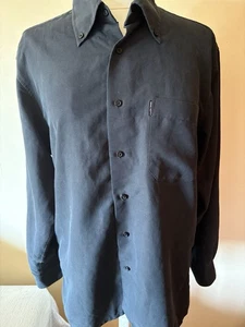 Daniel Hechter Soft Corded Style Navy Button Down Long Sleeve Shirt - size M - Picture 1 of 9