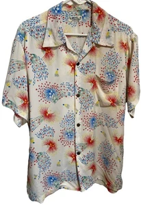 SUN SURF HAWAIIAN Button Shirt JAPAN Fireworks Rayon Vintage Excellent - Picture 1 of 11