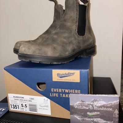 Women’s Blundstone US Size 8.5 Rustic Brown Style 1351 Leather Boots - Image 1 of 4