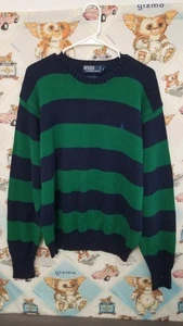 Polo Ralph Lauren vintage pullover maglia maglione felpa girocollo XL anni 90 a righe - Foto 1 di 7