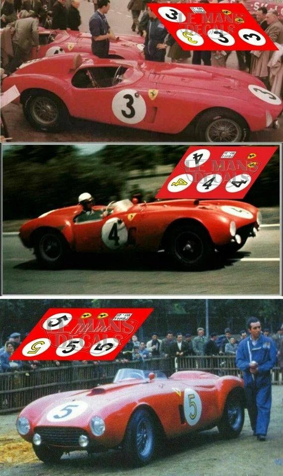 STICKERS LE MANS Décal Ferrari 375 Plus Le Mans 1954 3 4 5 1:32 1:43 1:24 1:18 slot decals