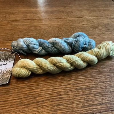 2 Mini Skeins Hand Dyed Yarn, I With A Tag, One Is A Mystery - Image 1 of 4
