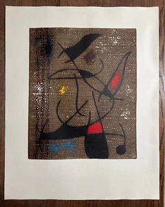 JOAN MIRO. "FEMME ET OISEAU" (Cramer 105) 1965 Litografía Nº21, Placa Firmada - Imagen 1 de 4