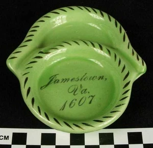 Vintage Advertising Souvenir Ashtray Coaster Jamestown VA 1607 Gold Ali Star HH - Picture 1 of 3