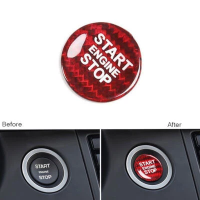 Cubierta de botón de arranque de motor de fibra de carbono para Land Rover Range Rover Discovery Foto 1 de 4