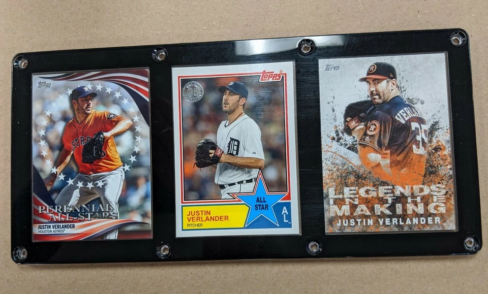JUSTIN VERLANDER 3 CARD PLAQUE HOUSTON ASTROS DETROIT TIGERS - Image 1 of 1