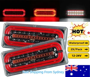 2X LED Tail Lights Sequential Indicator Trailer Ute Caravan Truck Stop 12-24V AU - Picture 1 of 14