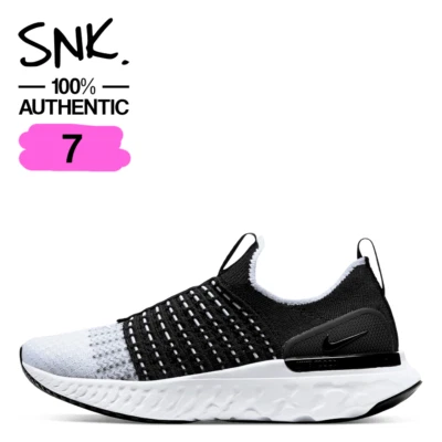 NIKE REACT PHANTOM RUN FK 2 Mujer Zapatos para Correr CJ0280-001 Negro Blanco EE. UU. Talla 7 Foto 1 de 4