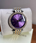 Michael Kors Darci Purple & Crystal Rose Gold Bracelet Ladies Mk Watch Mk3353