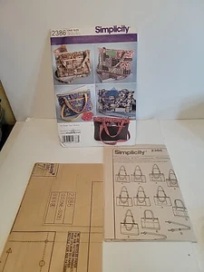 Simplicity 2386 Faith Van Zanten Shopping Bags with Pockets Sewing Pattern - Picture 1 of 3