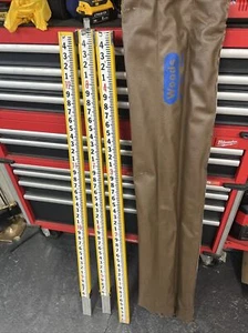 Vintage Survey Measuring Stick Wood Telescopic With Case - Picture 1 of 4