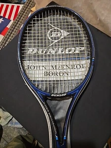 Vintage DUNLOP JOHN McENROE BORON TENNIS RACQUET (4 3/8) w/ Cover - Very Good - Picture 1 of 14